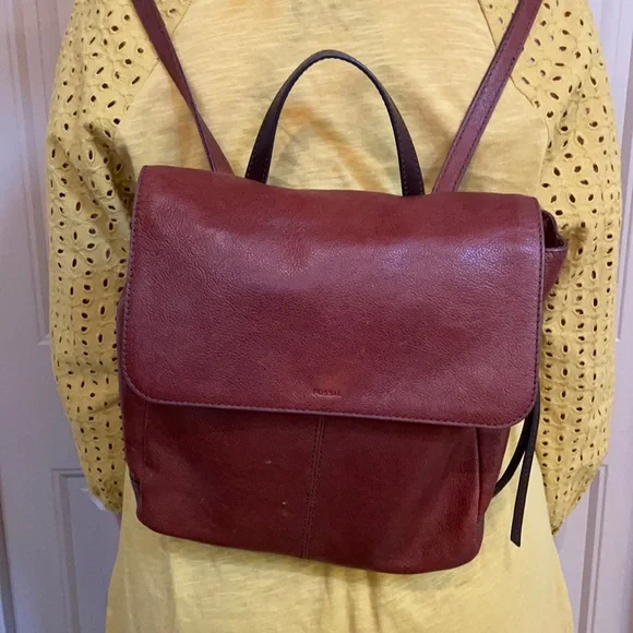 Brown Leather Backpack Fossil Genuine Leather Handbags Fossil Bags